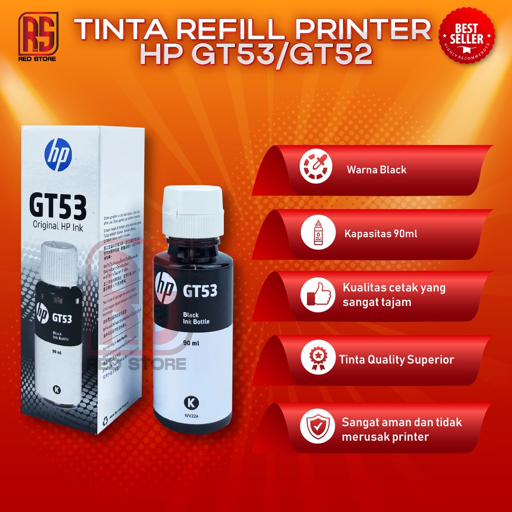 1 SET 4 PCS Tinta HP GT53 GT52 For Printer GT 5810 L9U63A GT 5820 M2Q28A Kemasan Baru