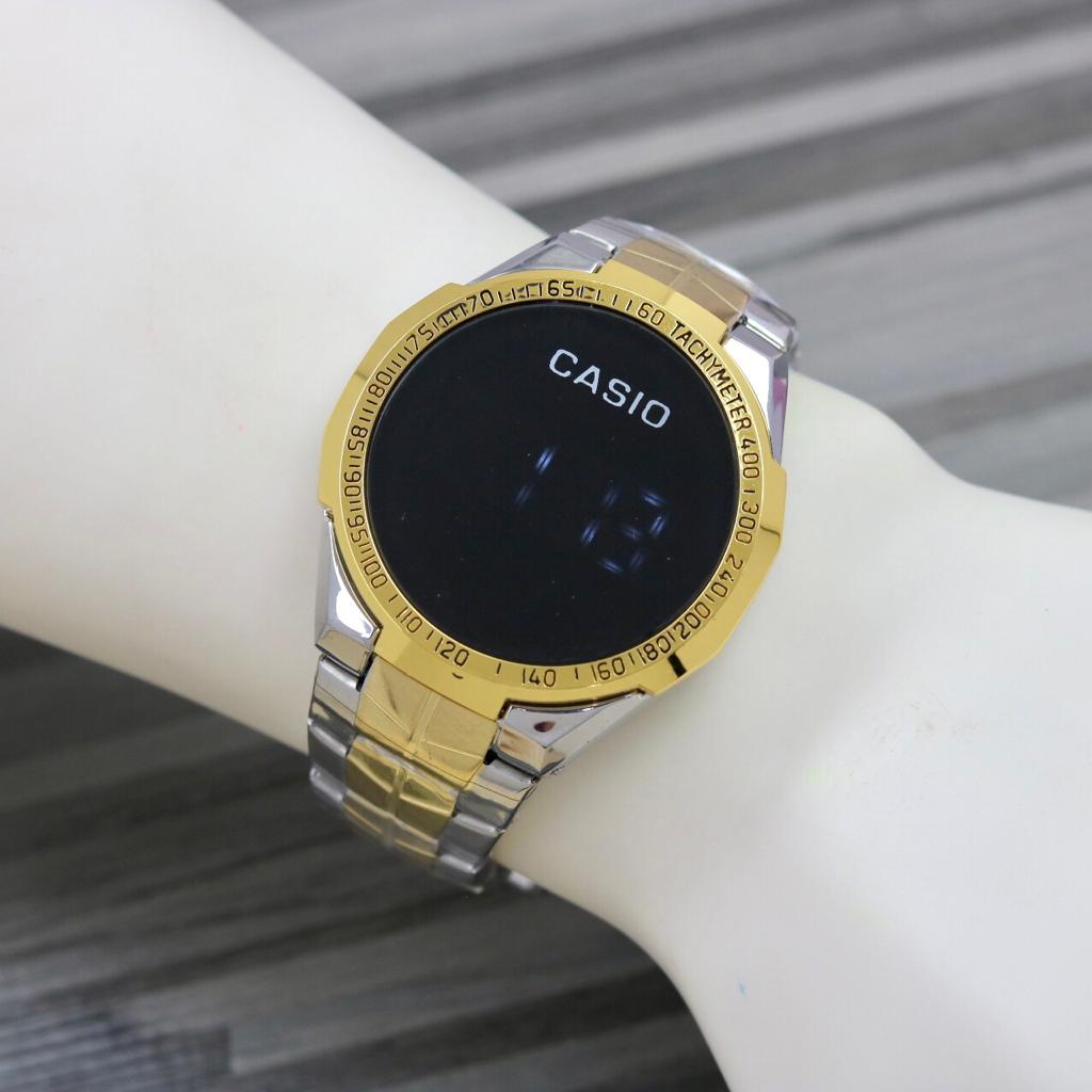 ( BISA COD ) JAM TANGAN PRIA CASIO RANTAI DIGITAL TOUCH SCREEN TALI STAINLESS INCLUDE BOX || JAM TAN