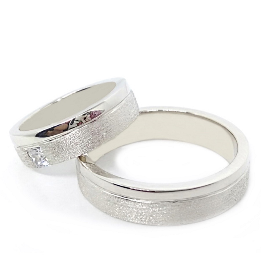 Cincin Tunangan Couple Perak Asli Ukir Nama A88