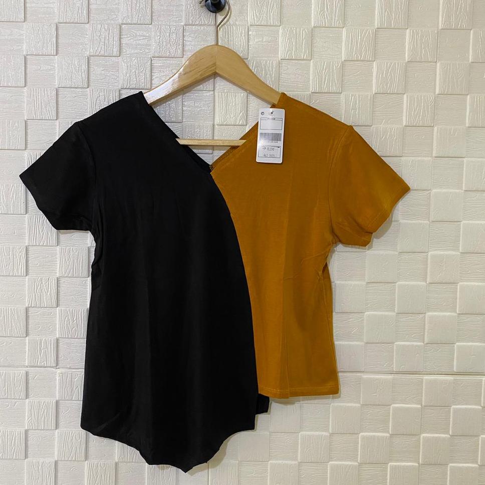 Promo Brand atasan kaos kombinasi bawah panjang sebelah lengan pendek wanita/kaos wanita/atasan terb