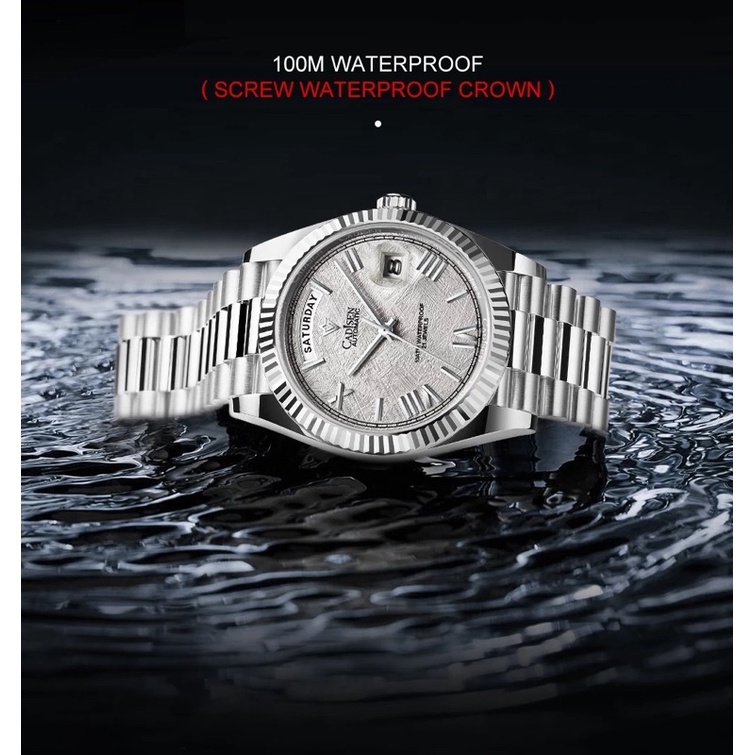 Jam Tangan Cadisen DayDate Meteorit Dial Homage Automatic