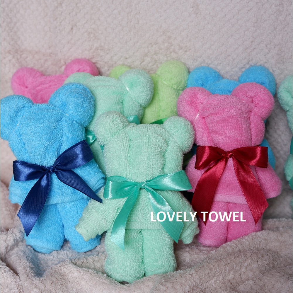 Souvenir Handuk  Muka Teddy / Beruang / Souvenir Ulang Tahun / Souvenir Pernikahan 30 x 70 cm