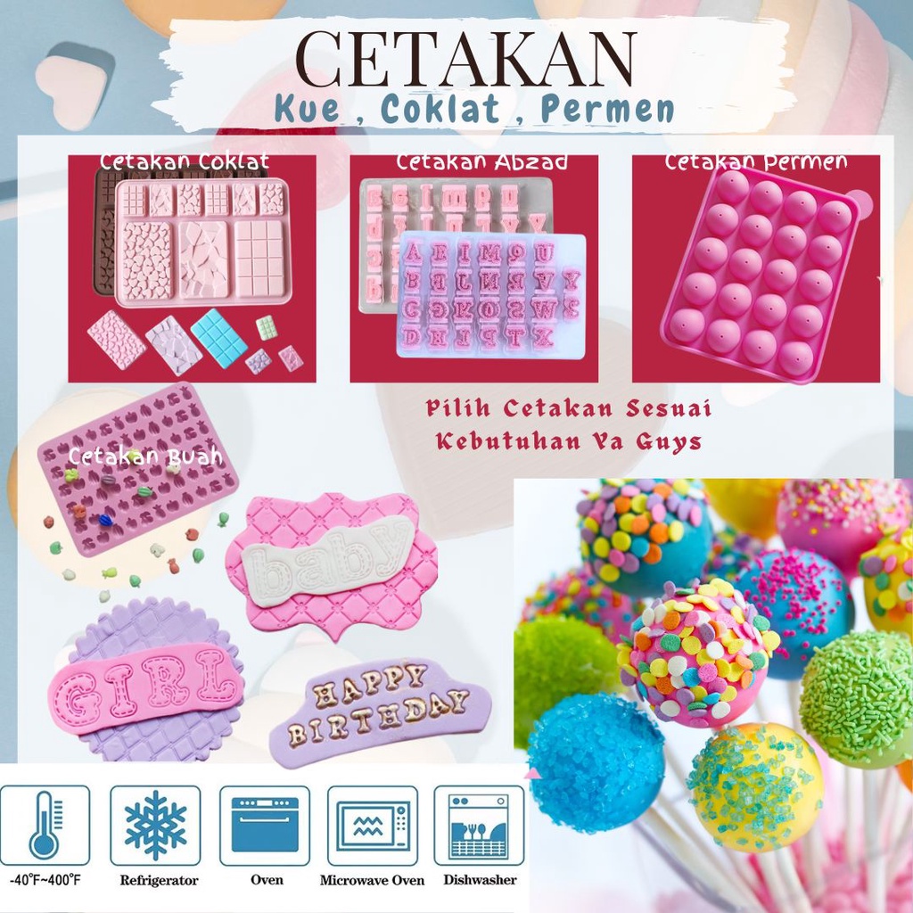 Cetakan Kue Alphabet Besar Kecil Plastik Fondant Kue Cookie Cetakan Jelly Silikon Motif Buah