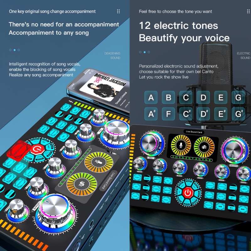 Zzz Live Sound Card Papan Suara Sound Effect Board Mixer Untuk Siaran Langsung