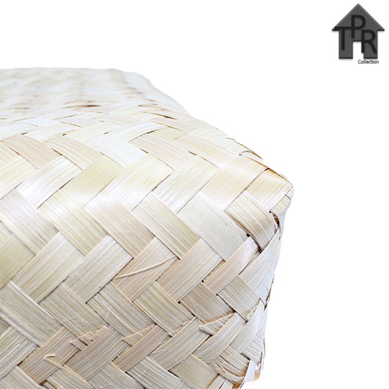Besek bambu kotak anyaman halus size 25x25x8cm. sepasang