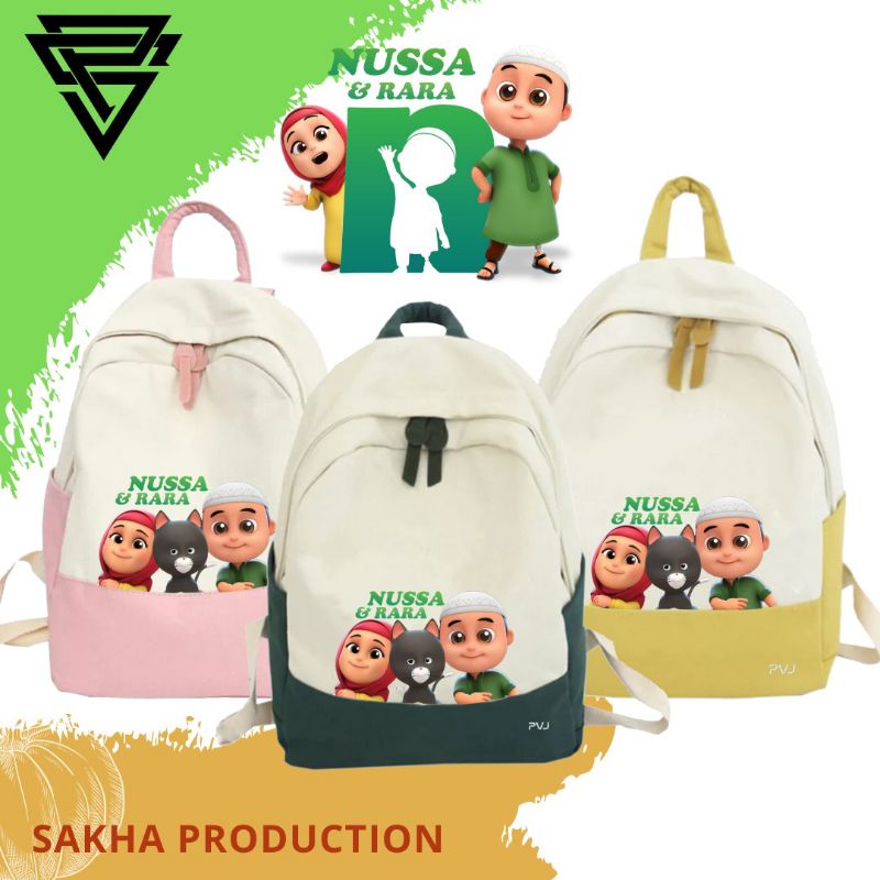 tas ransel sekolah anak motif nussa dan Rara