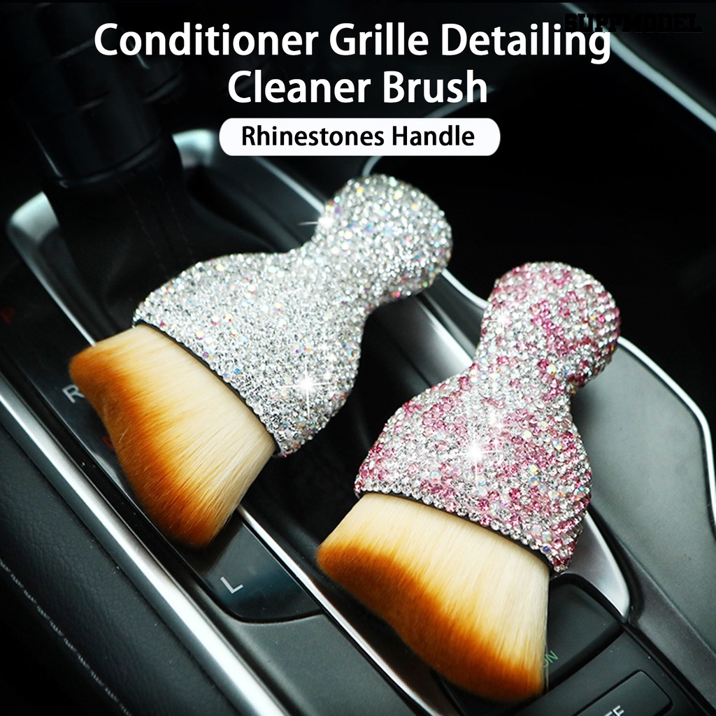 [Auto] Air Outlet Brush Rhinestones Handle Penghilang Debu Celah Otomatis Detailing Brush Alat Pembersih Interior Mobil