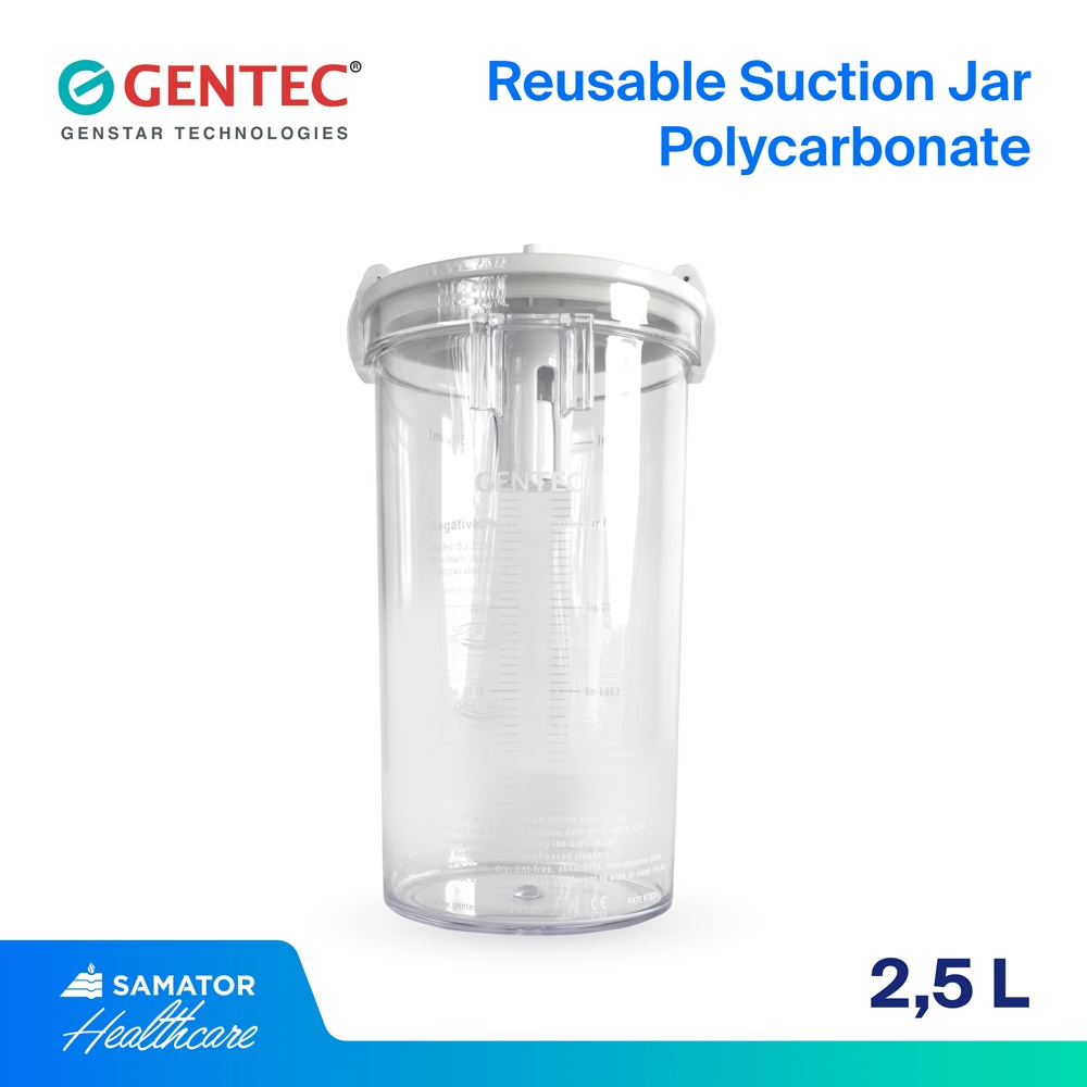 Gentec Reusable Suction Jar 2,5L Polycarbonate