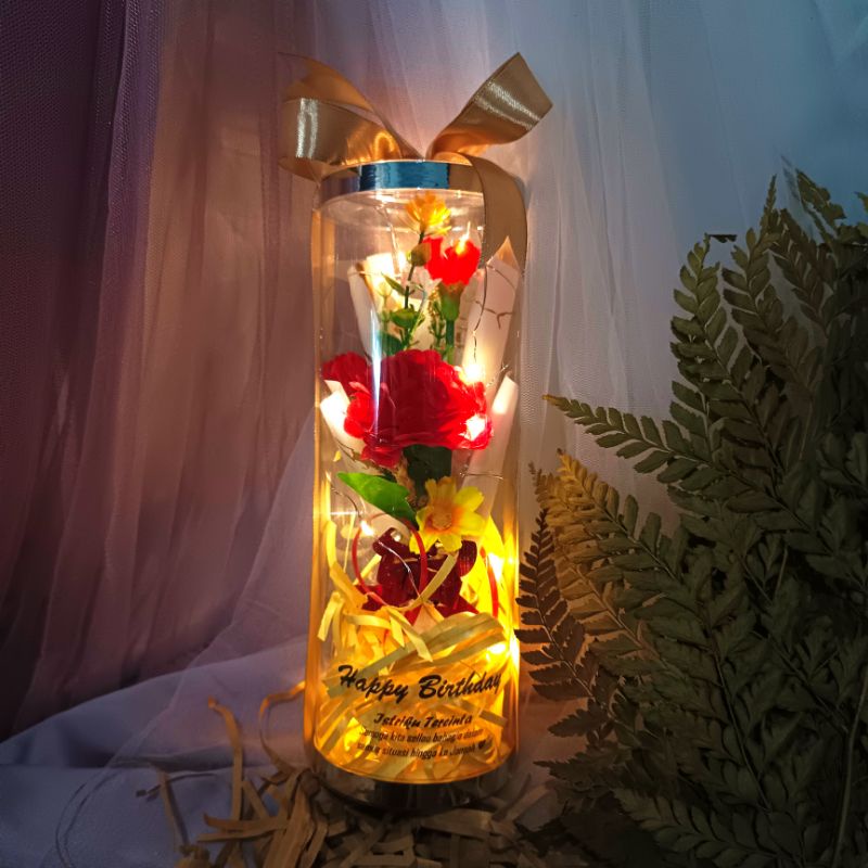 Bloom Box Bentuk Tabung Lampu Mika Buket Bunga Baket Transparan Dekorasi Bunga Florist Untuk Kado Ha