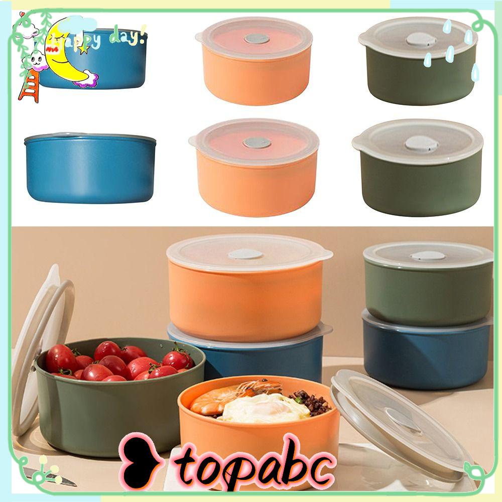 Top Lunch Box Portable Bentuk Bulat Wadah Makanan Anti Bocor
