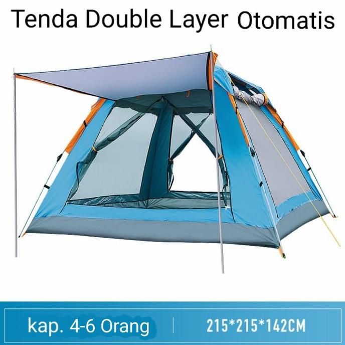 Vei Tenda Camping Otomatis 4-6 Orang Double Layer 02