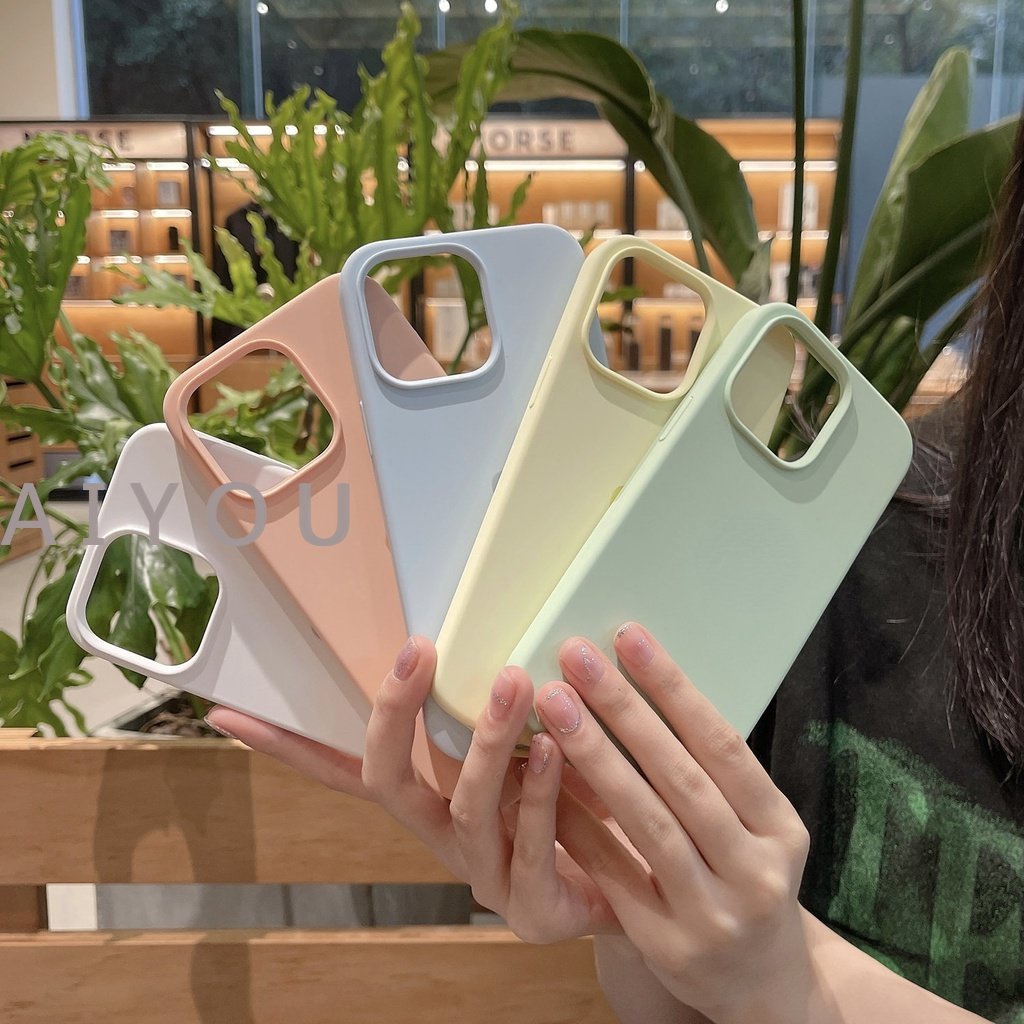 Case Silikon Cair Kompatibel Untuk iPhone 14 Pro Max11 12 13 Pro X XS Max XR 78 Plus Sarung Shockproof Dengan Logo