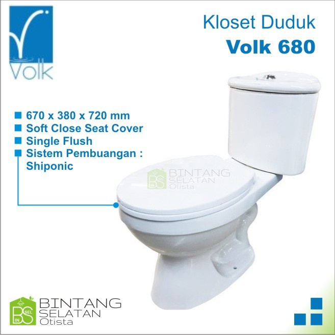 Kloset Kloset Duduk Volk/ Closet Two Piece Toilet Volk 680 Monoblok Ekonomis