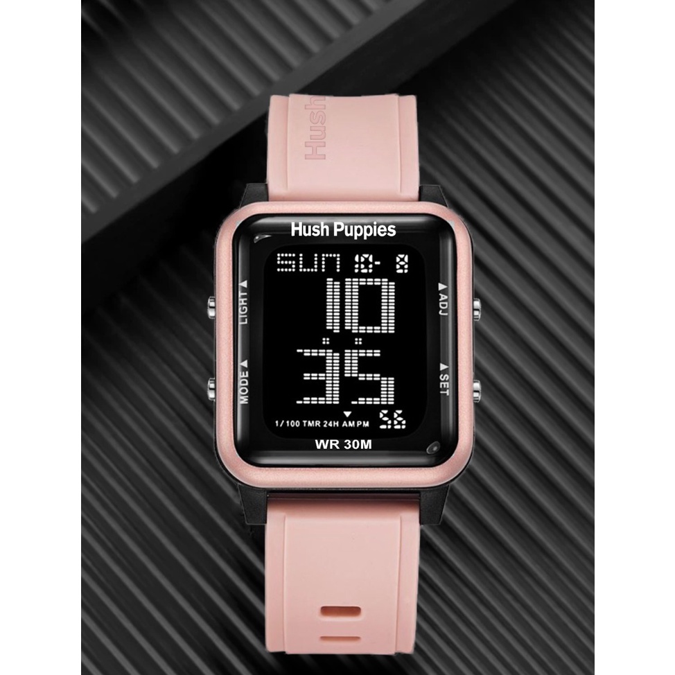 ✅COD  Jam Tangan Wanita Hush Puppies Digital Hp3321 New Model Segi Tanggal Hari Aktif Jam Tangan Rubber Digital Segi Hush Puppies Grosir Murah Karet Sport Led Terbaru