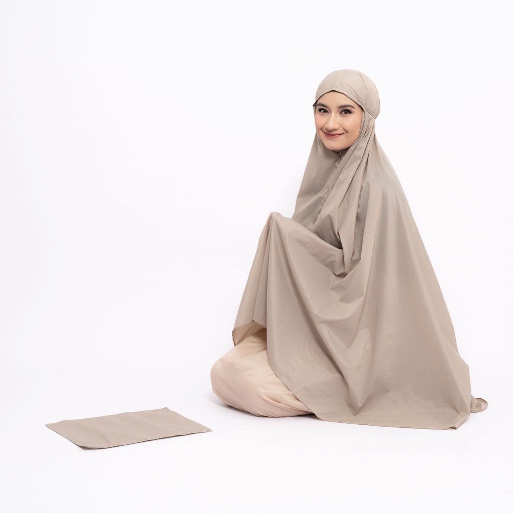 ALIF MUKENA MINI TWO TONE PARASUT PREMIUM KOREA TRAVEL - MILKY ( MKN-331 )