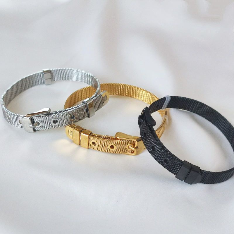 Gelang sabuk Titanium wanita gold,silver,hitam