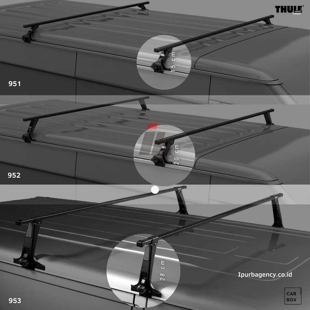 Thule Cross bar set Rain gutter Jepit pintu