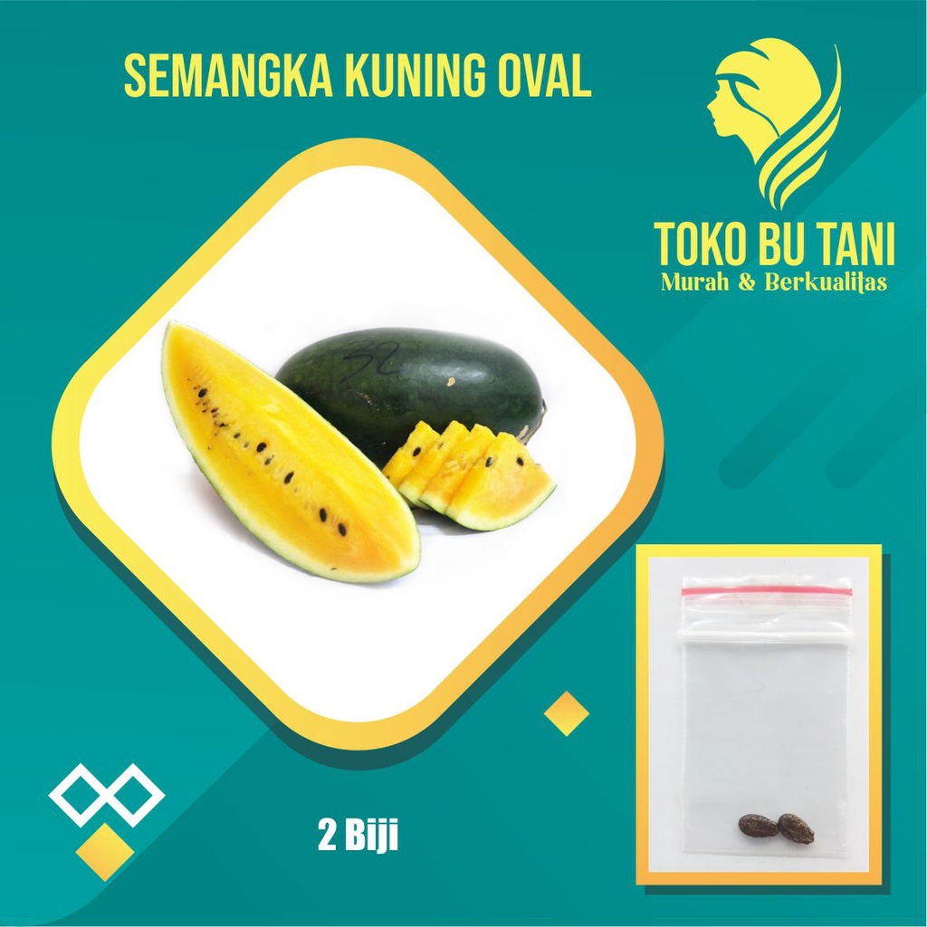 Benih Buah Semangka Kuning Lonjong Bibit Buah Semangka Kuning Oval Benih Buah-buahan Berkualitas