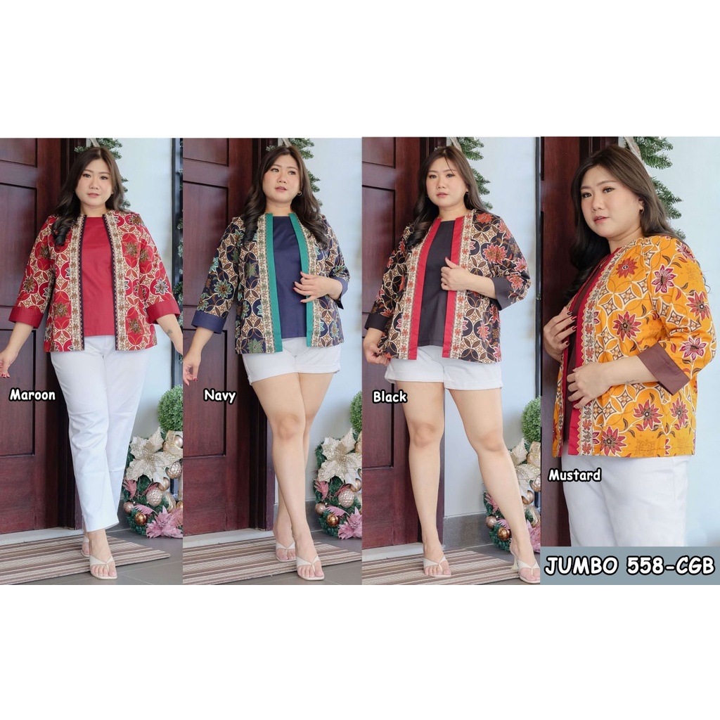 BIGCLO - (COD) LD 115-125cm Atasan Jumbo Batik Mix Wanita Bigsize