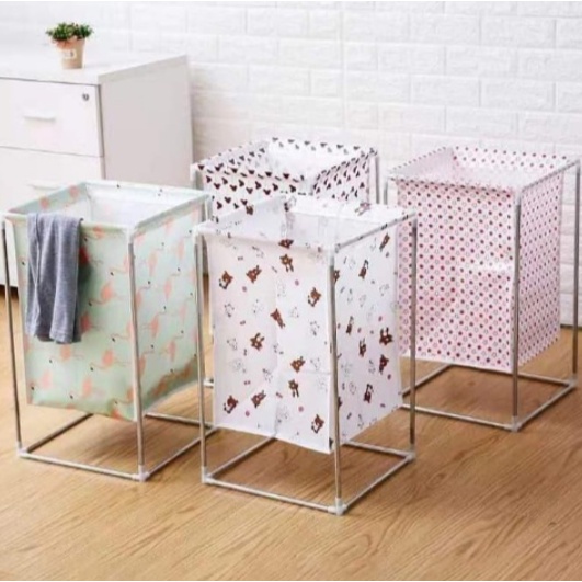 ❤ IJN ❤ Keranjang Baju Kotor / Keranjang Stand Cucian Pakaian / Storage Box Laundry Bag / Wadah Tempat Penyimpanan Mainan Anak atau Jemuran