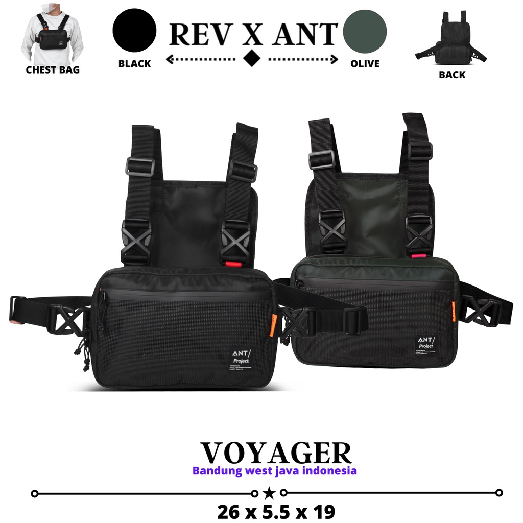 REV X ANT Chest Bag Tas Dada VOYAGER Olive combinasi / Tas Tactical Dada