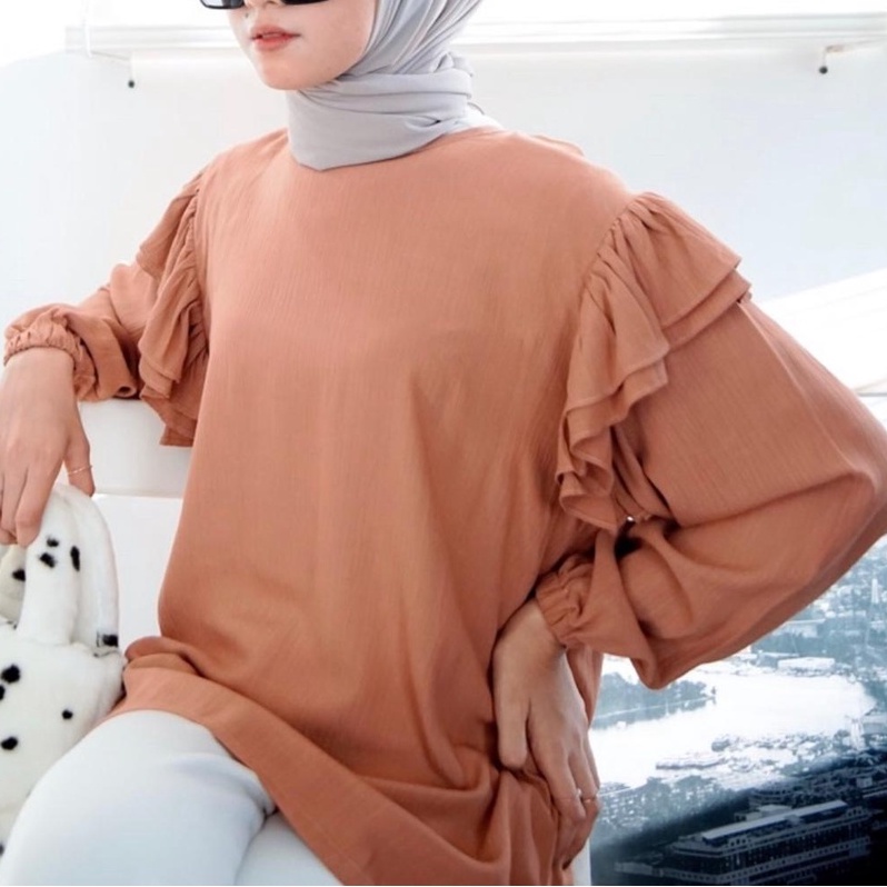 Blouse Atasan Wanita Kekinian Alesha Jumbo Oversize LD 120 Atasan Remaja OOTD Hangout 2022 Terbaru Bisa COD