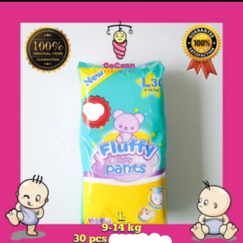 Popok Bayi Ekonomis Fluffy Pants L30 L 30 L30+6 L 30+6 Tipe Celana