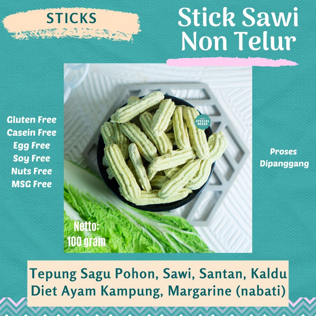 

Stick Sawi Non Telur - Egg Free, Gluten Free, MSG Free - Diet Special Needs
