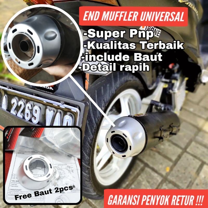 End Muffler Corong Knalpot Tsukigi Vario 125 Vario 150 PCX Universal Free Baut UNIVERSAL ALL MOTOR