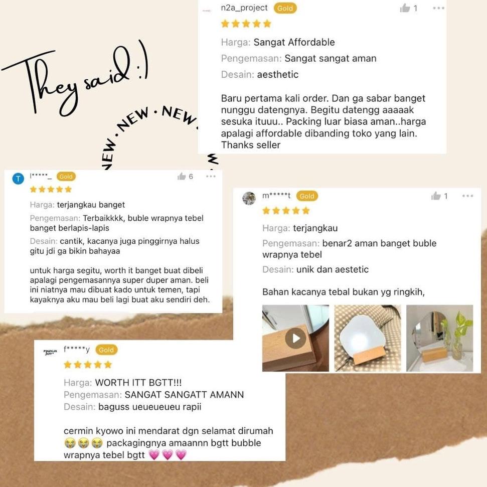 

ƒ Hampers / Cermin Aesthetic / irregular mirror / mirrorplus / cermin unik / cermin meja /cermin / kaca ヾ