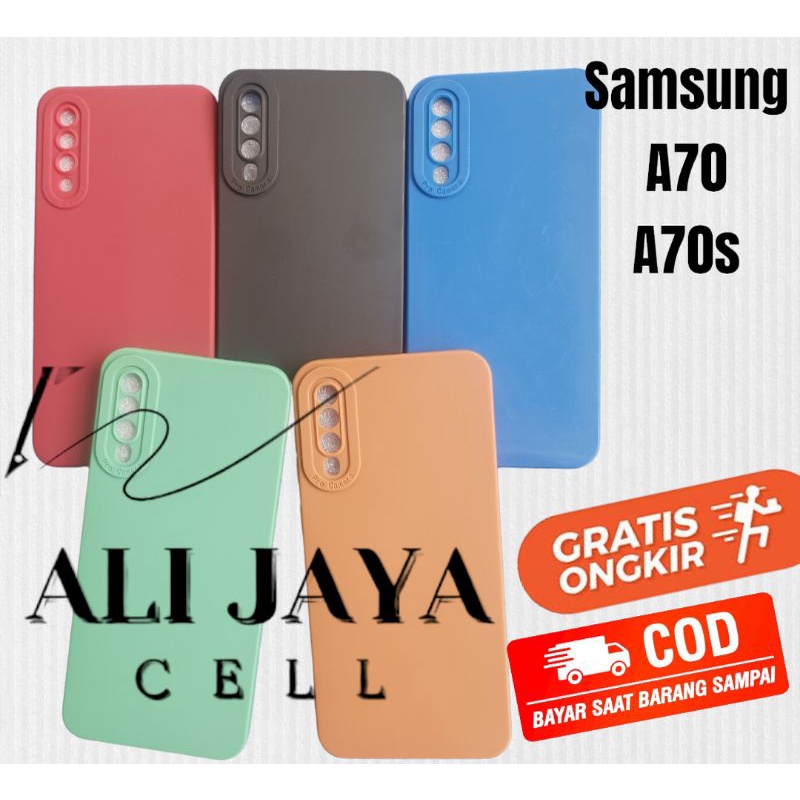 Softcase/slicon pro camera hp Samsung A70/A70s bahan candy case color 3D slicon macaron