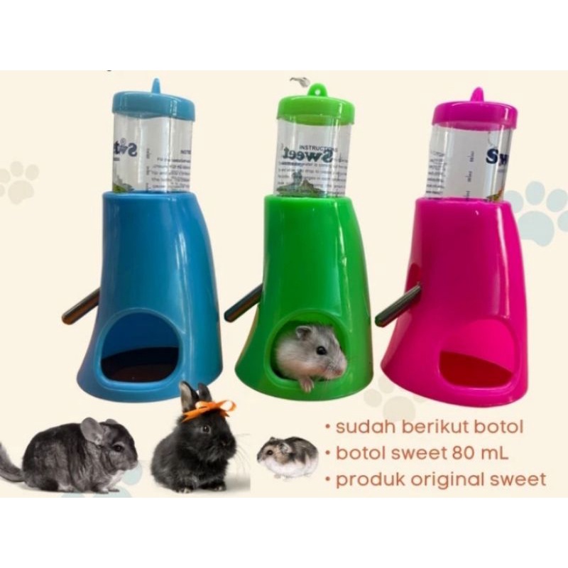 Dudukan + botol 80ml untuk minum hamster