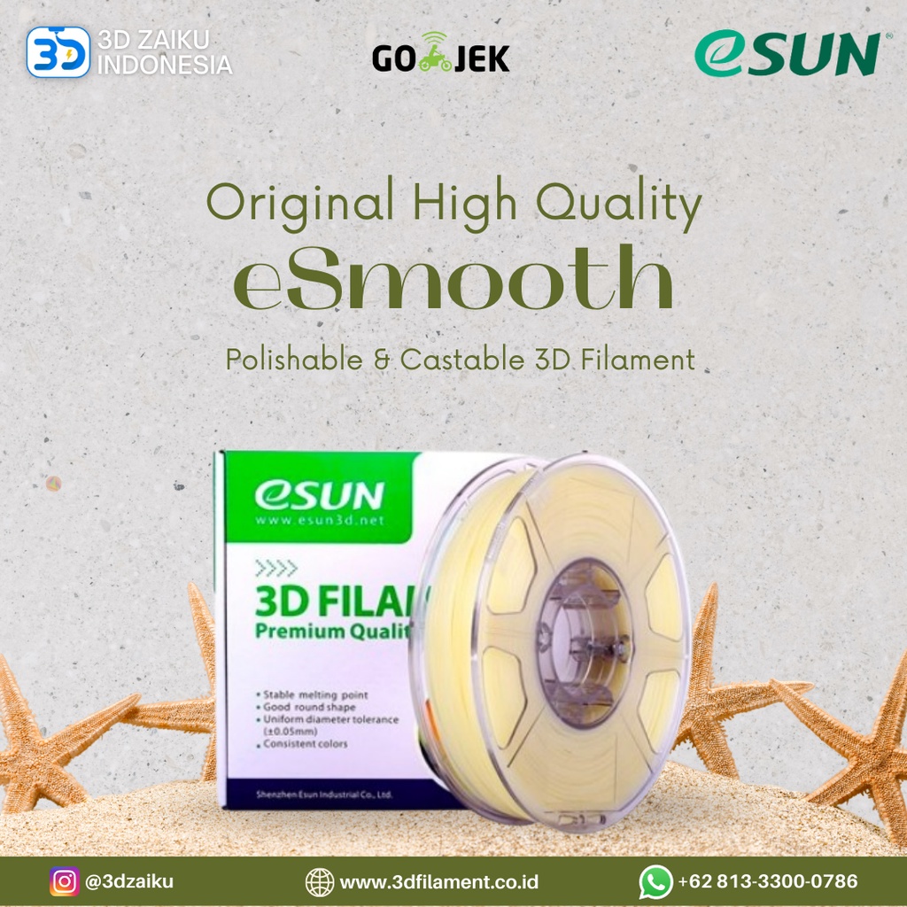 eSUN eSmooth Polishable dan Castable 3D Filament Original High Quality