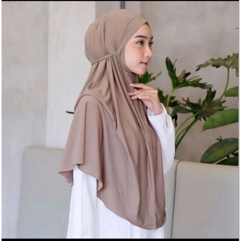 HIJAB JILBAB INSTAN BERGO BAHAN JERSEY