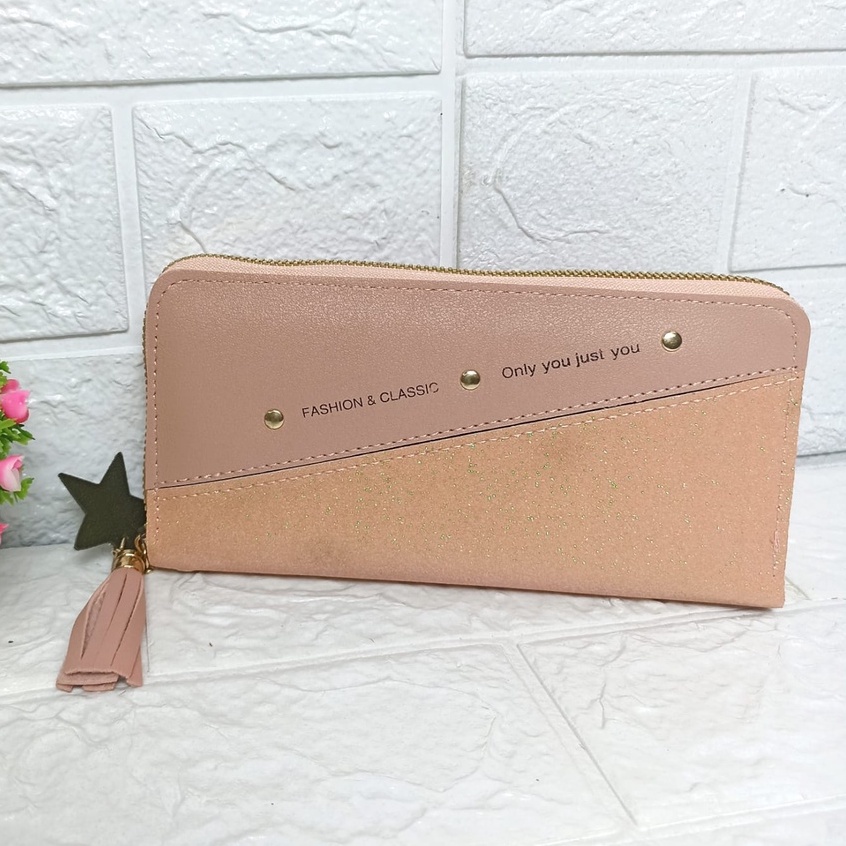 AND / COD / Dompet Panjang Wanita Import Dompet Wanita Murah Zipper Dompet Perempuan Fashion Cantik Dompet Cewek Kekinian D82