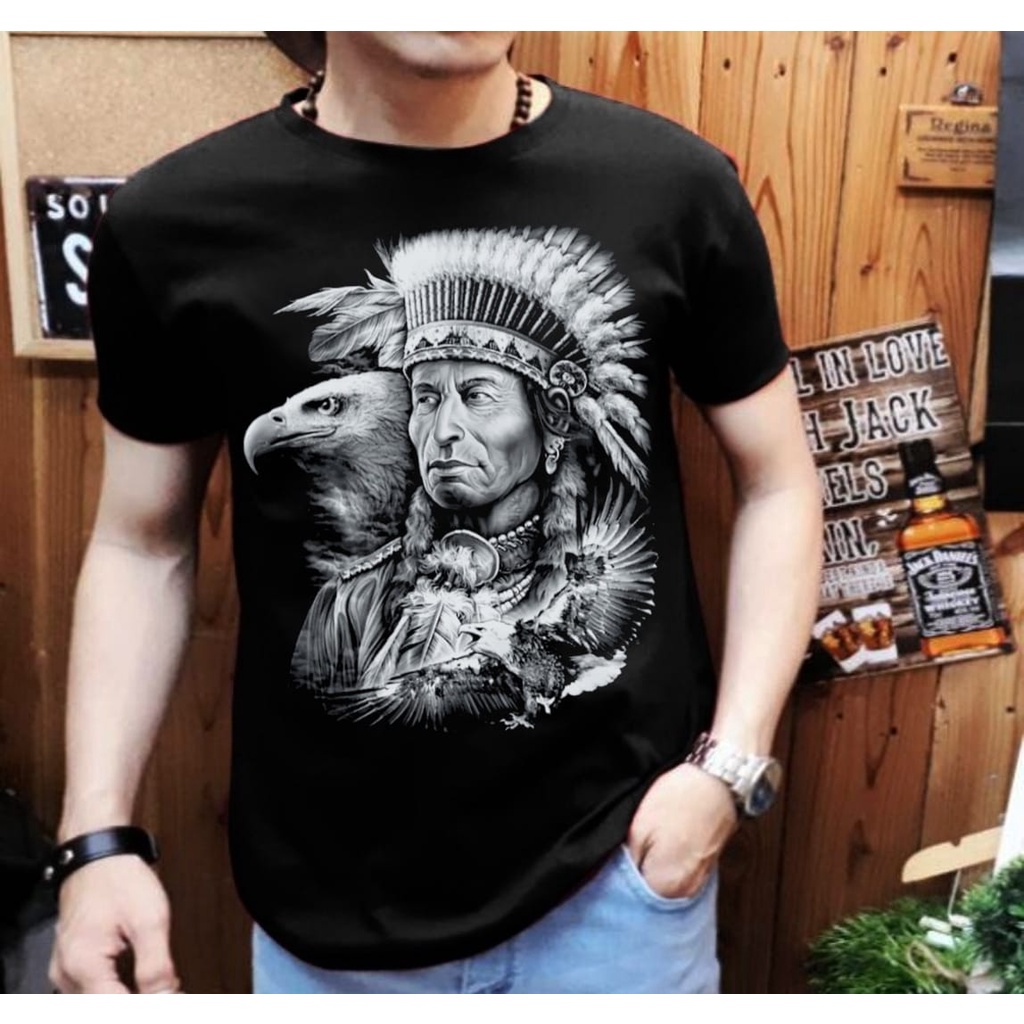 Kaos distro motif indian apache