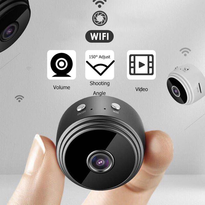 Kamera CCTV HD Wifi Kecil Smart Infrared LED + Notif Maling Kontrol HP Jarak Jauh Tanpa Kabel Pasang