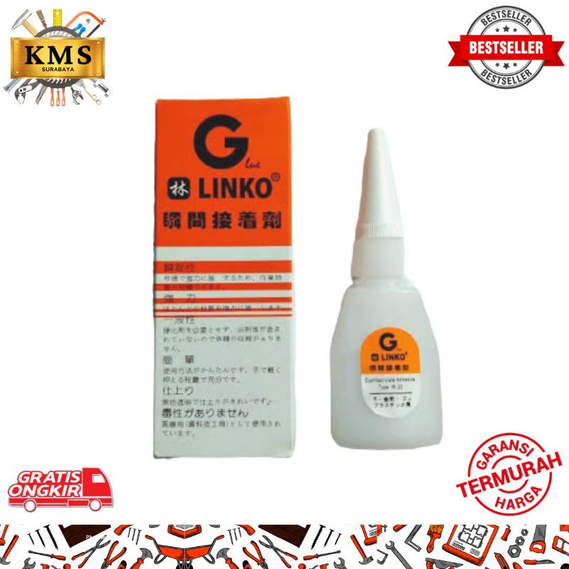 

Lem G Linko ( Power Glue ) Lem Super / Cair / Serbaguna / Kayu / Karet / Besi