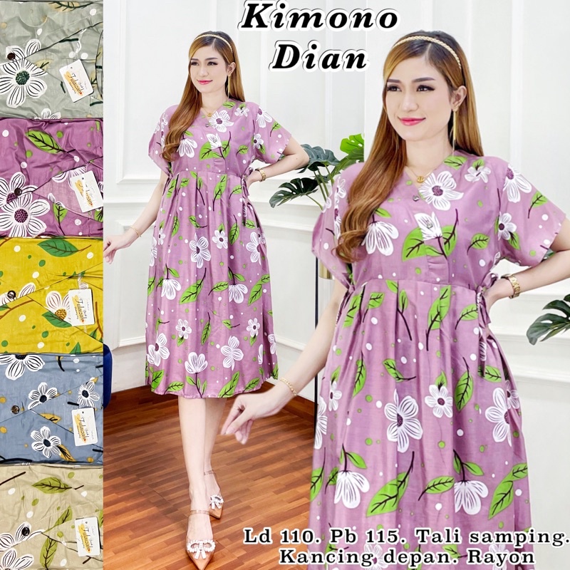 Fulaizah Kimono Dress Tali Samping Daster Nyaman Bumil Busui Friendly Kekinian