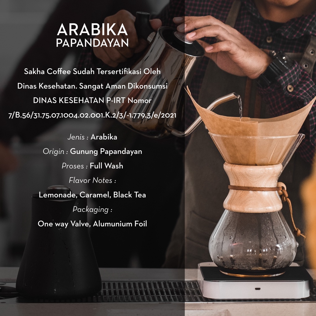 Kopi Arabika Papandayan Arabica Coffee Roast Beans Sakha Roastery 100gr Biji Bubuk