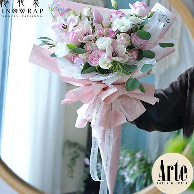 

경 20 Lembar Polkadot Kecil Kertas Buket Korea Bunga Flower Wrapping Paper Kado Arte Grosir Jakarta P.XXY-011 Big Sale