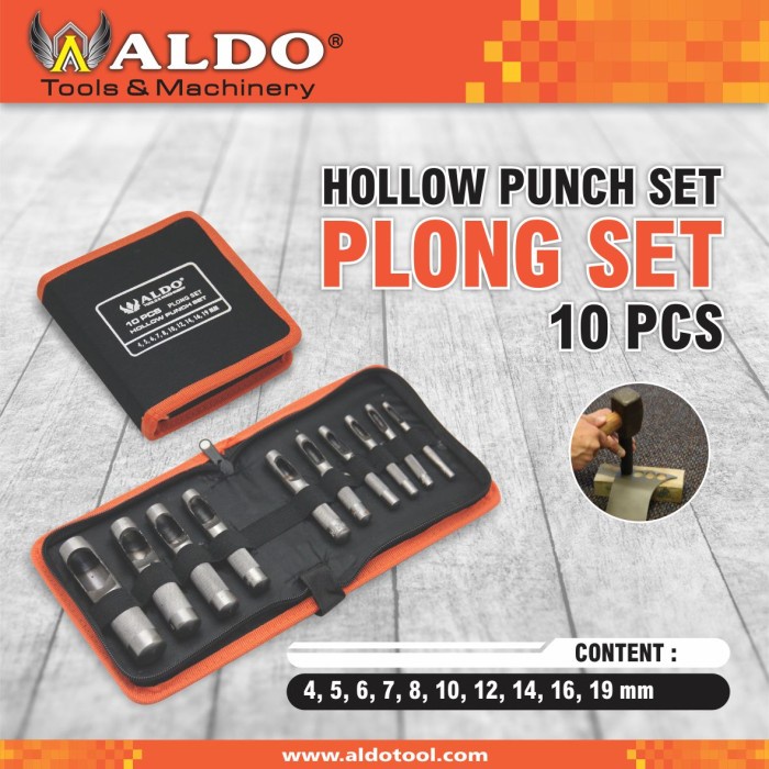 

Bol Plong Set / Alat Pembolong Gasket Kulit / Hollow Punch 10 Pcs Aldo