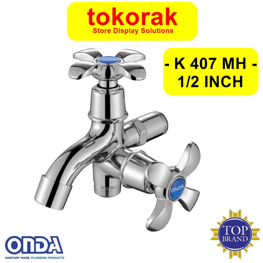 KRAN SHOWER MIXER DOUBLE K 407 MH 1/2&quot; ONDA KERAN CABANG DOBEL K407