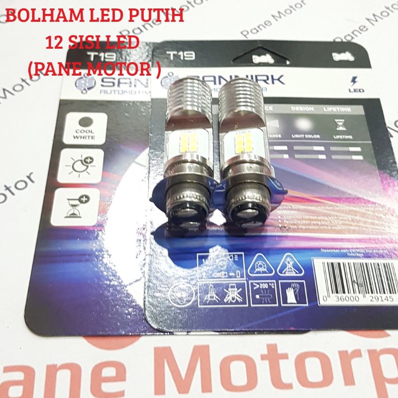 2PC LAMPU DEPAN MOTOR BOHLAM LED 12SISI T19 13.5V 5/6W SATRIA FU 150 BEST QUALITY