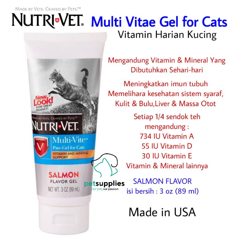 Vitamin Kucing Nutrivet NUTRI-VET MULTI VITAE Made in USA