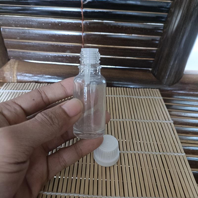 Botol kaca 20ml tutup filler tetes segel / essential oil / droper sealed -20ml BENING