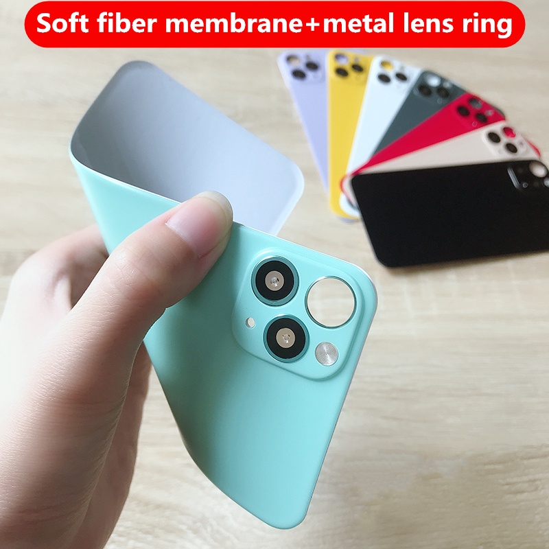 Mewah soft fiber back film+metal lens film Untuk Iphone12 11 XR Lensa Kamera Perubahan Kedua 12 Pro Lensa Kamera back film