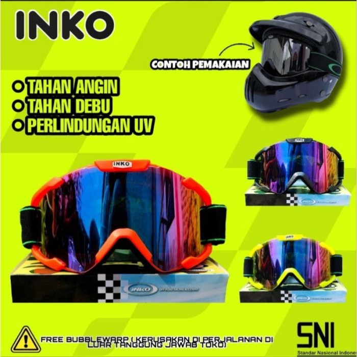 Kaca Google Helm Kaca Mata Goggle Helm Cross / Kacamata Helm Cross Inko