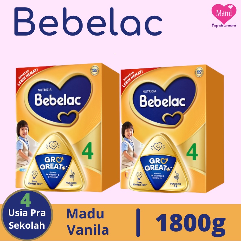 Jual Bebelac 4 Madu Vanila 1800g Box Susu Bubuk Formula Pertumbuhan Anak Usia Prasekolah