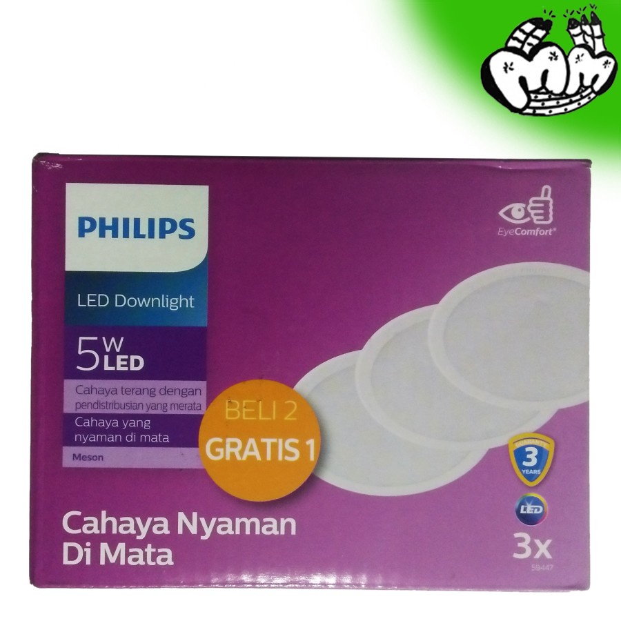 Lampu Philips Downlight 5 Watt LED Putih